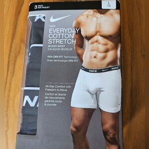 Nike Everyday Cotton Stretch Boxer Briefs - Black and White
